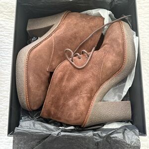 Emporio Armani Brown Lace Up Suede Boots